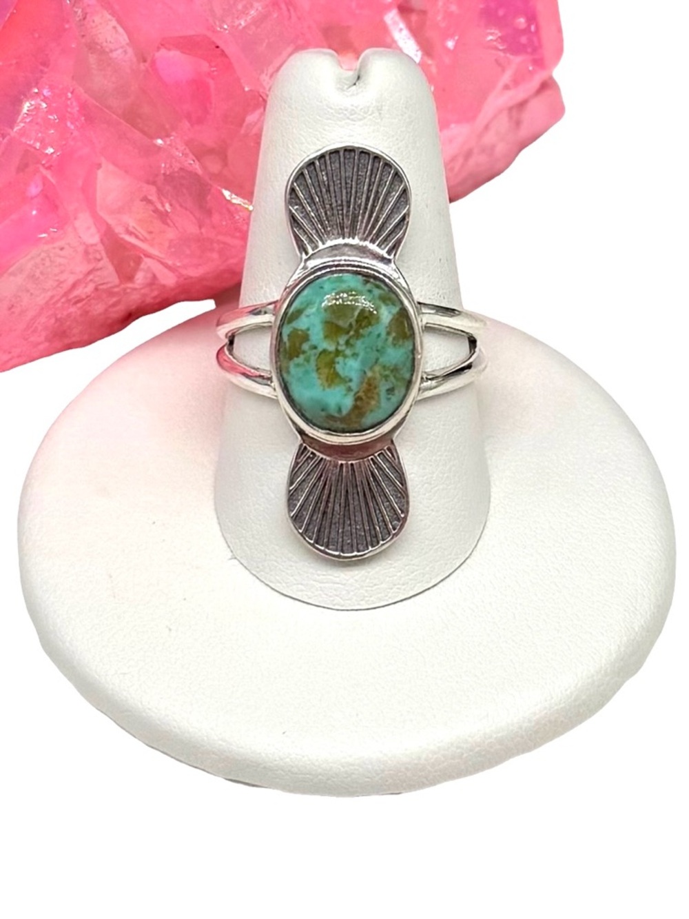Arizona Mohave Turquoise Ring Size 8.5 Solid 925 Sterling Silver